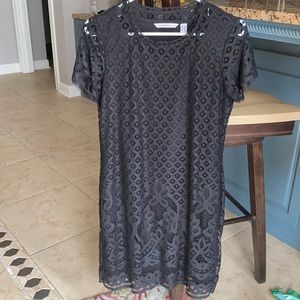 Isaac mizrahi black cut-out lace dress